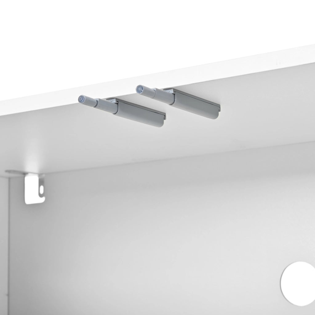 Mobile TV con 4 ante e 2 vani; per soggiorno; in MDF e PB; 180×35×49 cm; bianco