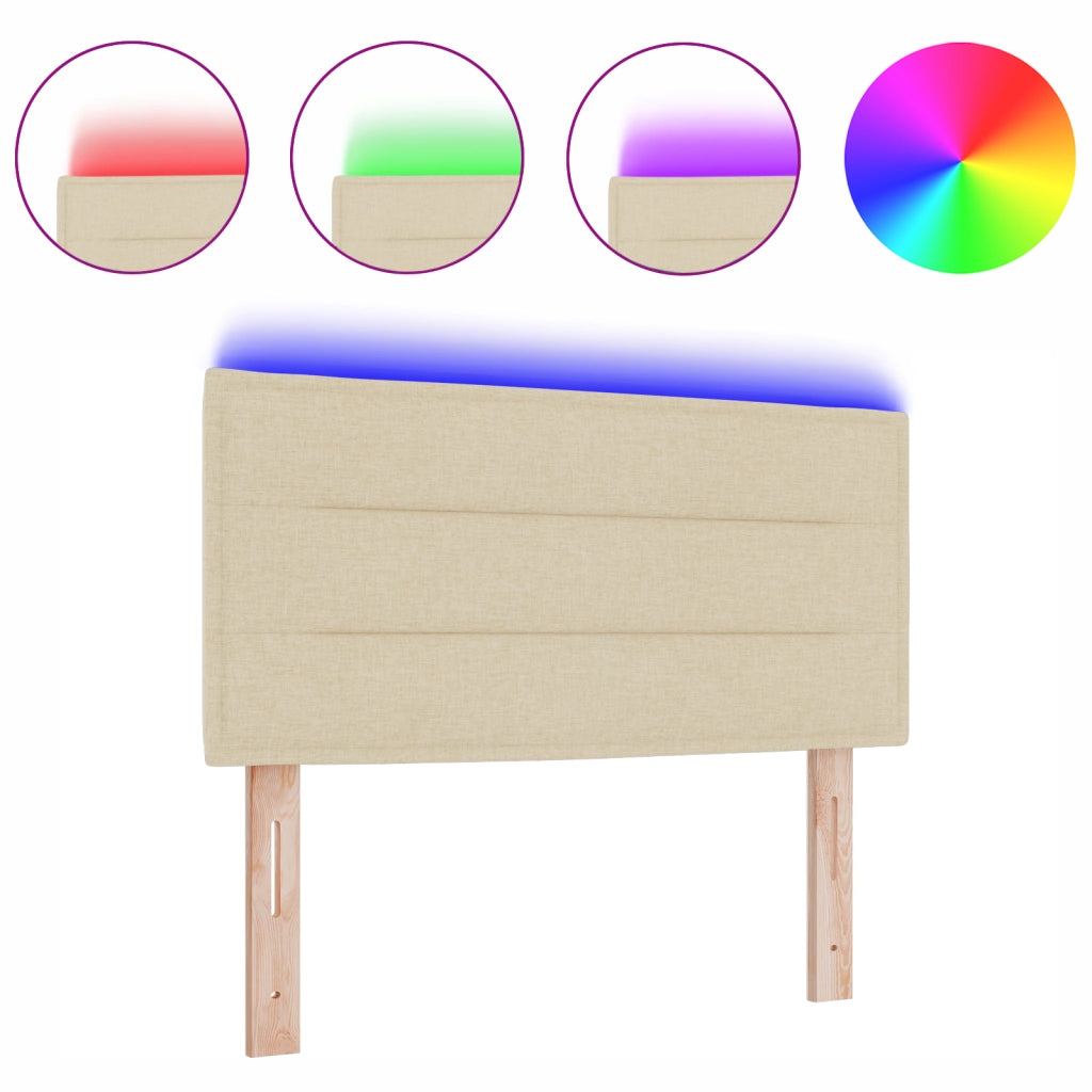 Testiera a LED Design Linee Panna 80 cm Tessuto