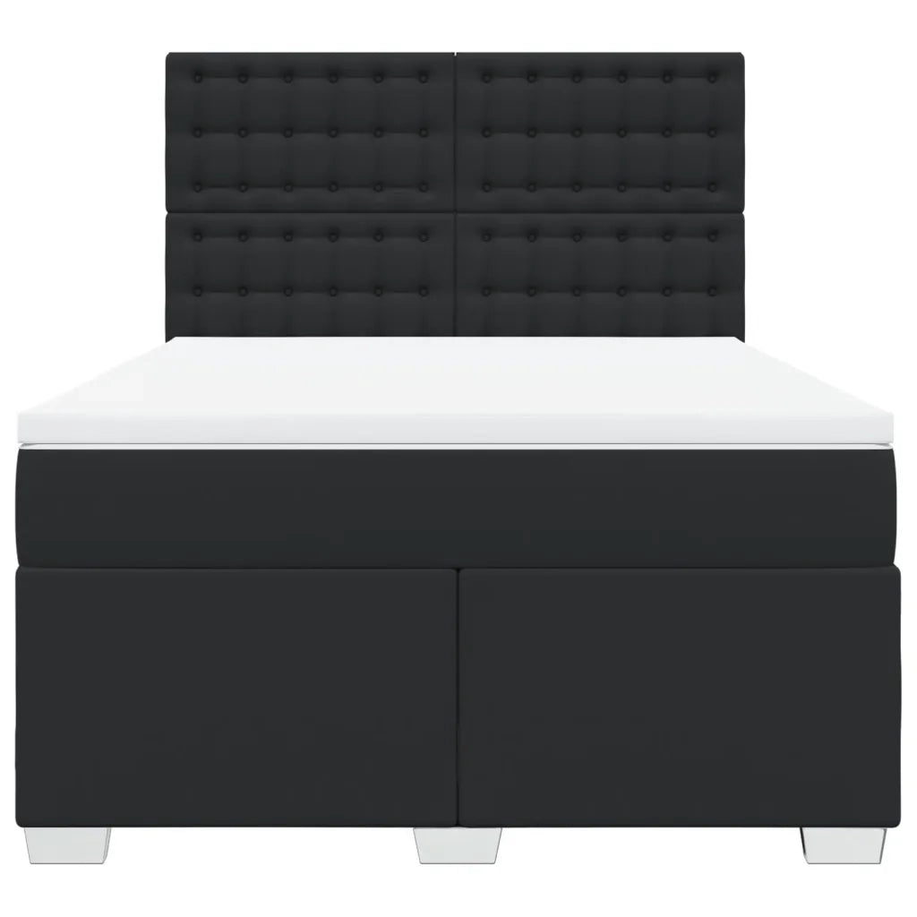 Giroletto a Molle con Materasso Nero 140x200 cm in Similpelle 3290724