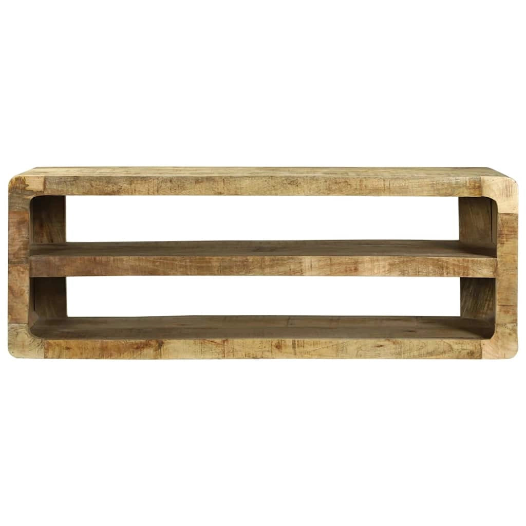 Mobile TV moderno con spazio interno 100 x 32 x 36 cm design pulito legno massello di mango marrone 02_0058079