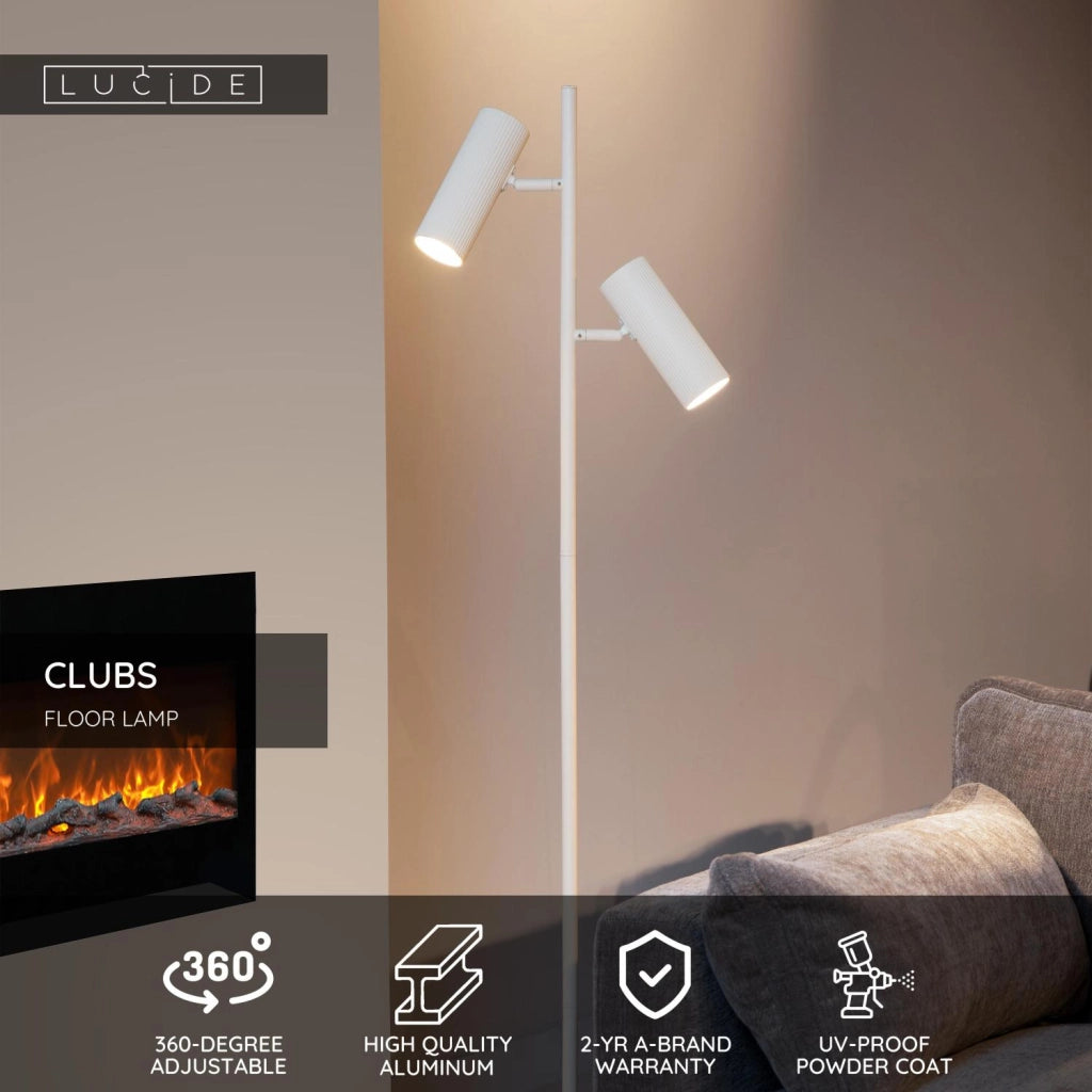 Lampada da terra CLUBS bianca 2xGU10 Lucide