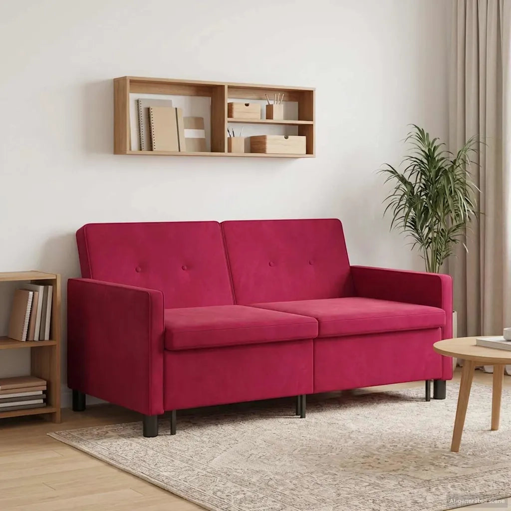 Divano letto Rosso Vino Tessuto