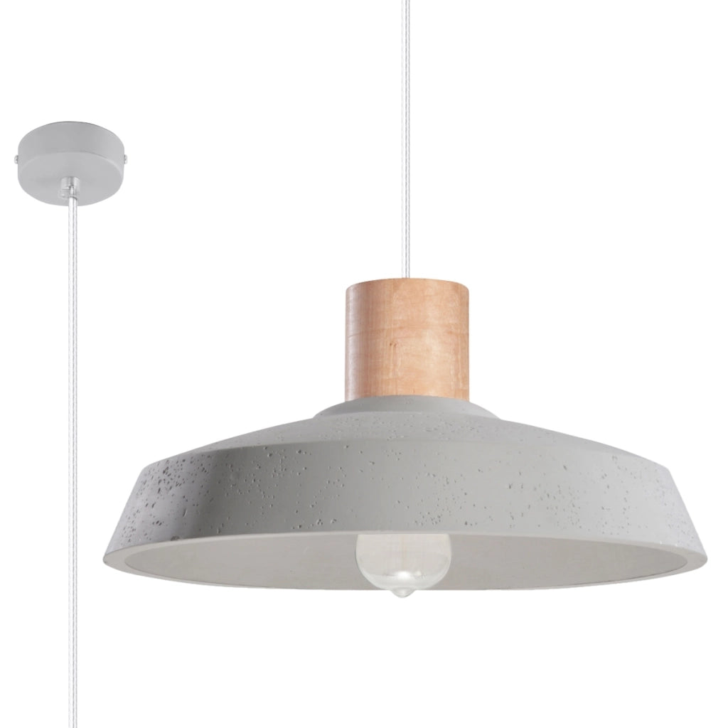 Lampada a sospensione Afra Persian Indigo 40x18cm Cemento Legno Grigio Industriale