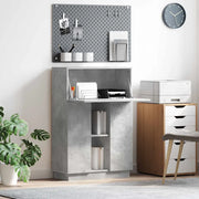 Scrivania con lo scaffale Grigio cemento 71,5 x 31,5 x 106,5 cm 869485