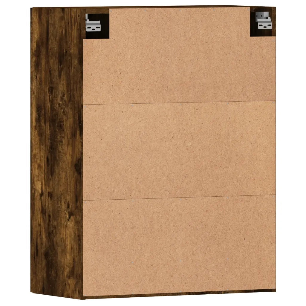 Armadietti a Parete 2 pz Rovere Fumo in Legno Multistrato