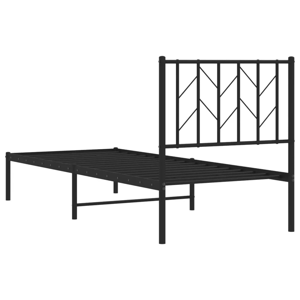 Giroletto con Testiera in Metallo Nero 75x190 cm 374427