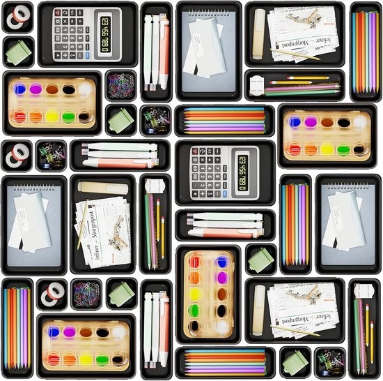 Set di Organizzazione di Caricamento da 25 pezzi con 4 misure per Ufficio, Cucina, Camera da Letto e Bagno