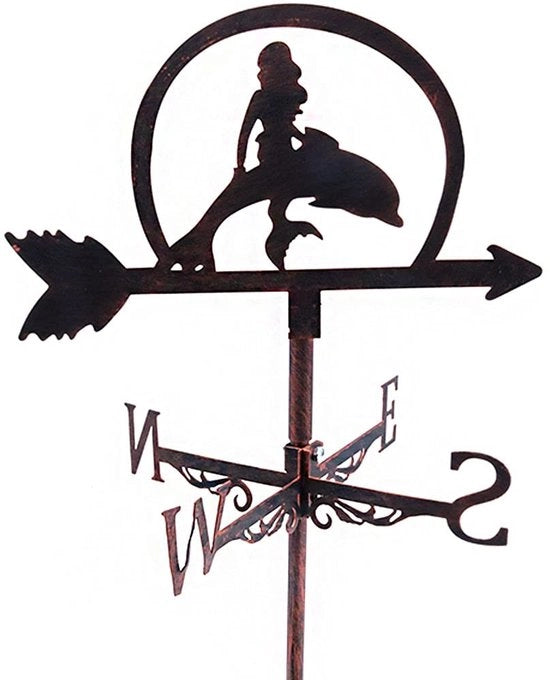 Oggetto da Giardino Vintage Stile - Indicatore del Vento - 50x30cm - Acciaio Inossidabile - Segnalatore del Tempo - Decorazione per Giardino