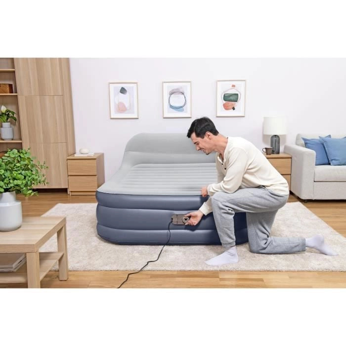 Letto gonfiabile - BESTWAY - 67923 - Tritech SleekFlow - 2 posti, 226 x 152 x 84 cm, testiera, pompa integrata