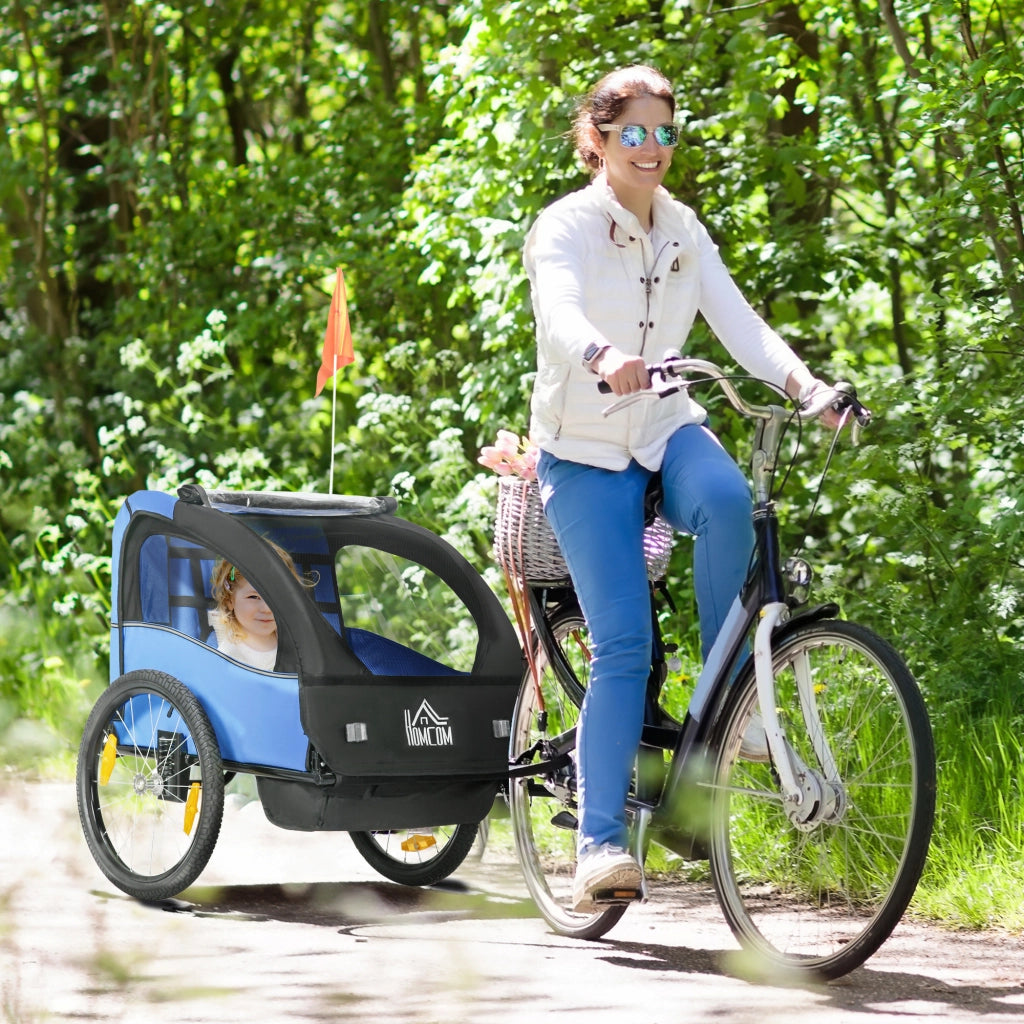 Carrello Bici Bambini con Sicurezza e Ammortizzatore ¨C Zephmum ¨C Blu
