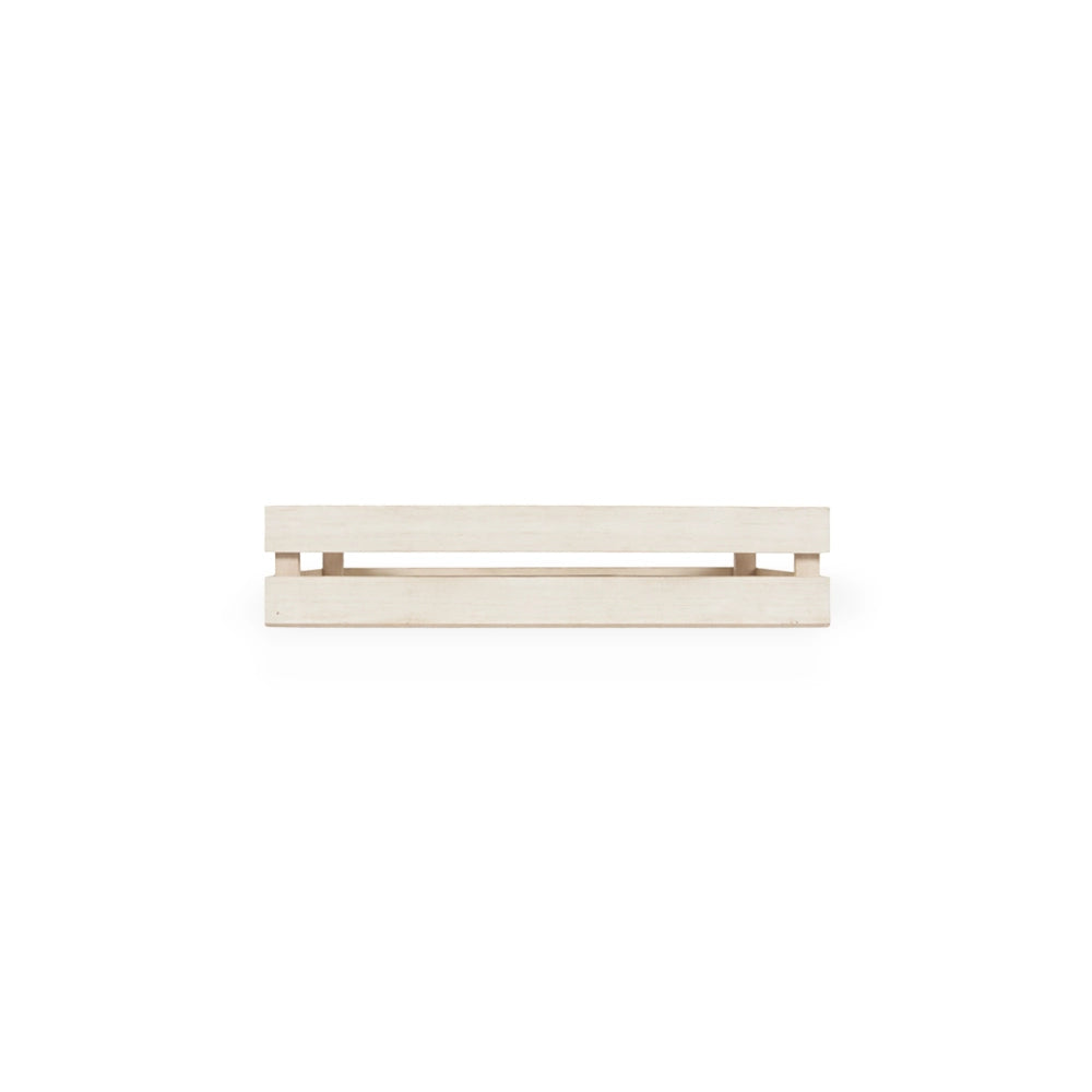 Cassette contenitori in Legno naturali Bianche da 5 Pezzi 24 x 14 x h 5 cm