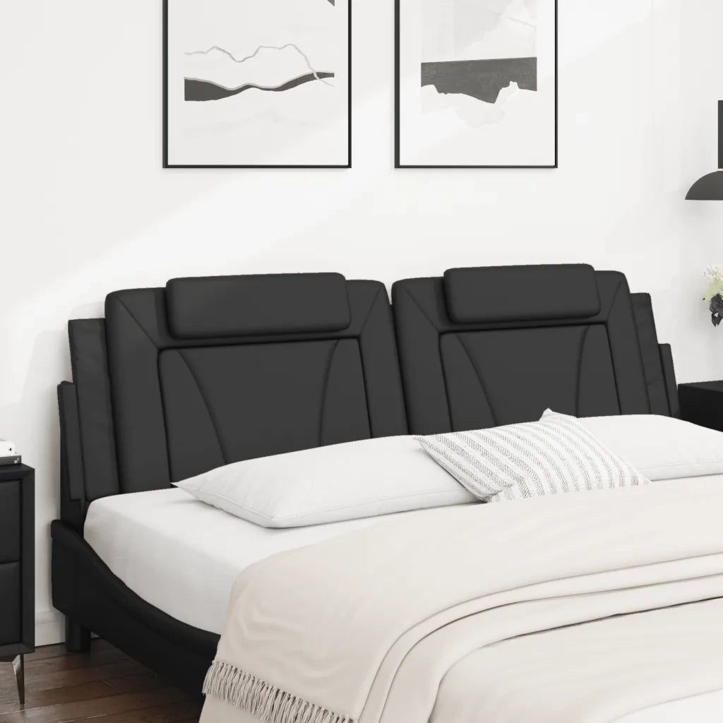 Cuscino Testiera Viana Nero 180 cm in Similpelle 374804
