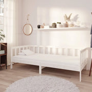 Divano Letto con Materasso 90x200 cm Bianco in Legno di Pino 3083620