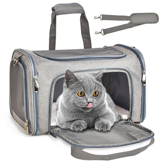 Porta cani o gatti - borsa da viaggio per trasportare - zaino per cani o gatti - porta il tuo animale - grigio