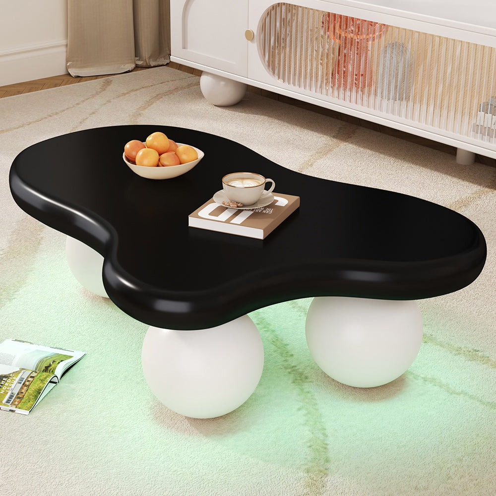 Tavolino-Xylo-Bianco nuage LED 16 colori piedi tondi