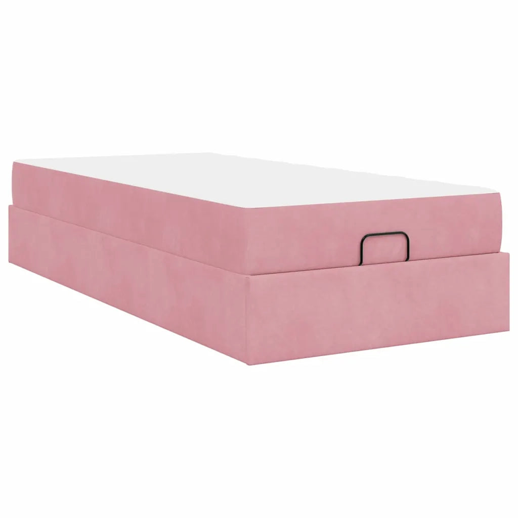 vidaXL Struttura del letto con materasso Rosa 90 x 190 cm Velluto