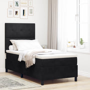 Letto Box Spring con Materasso e LED Nero 80x200 cm Velluto