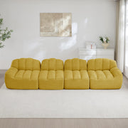 Sofa modulare ad angolo in pile granulato; giallo