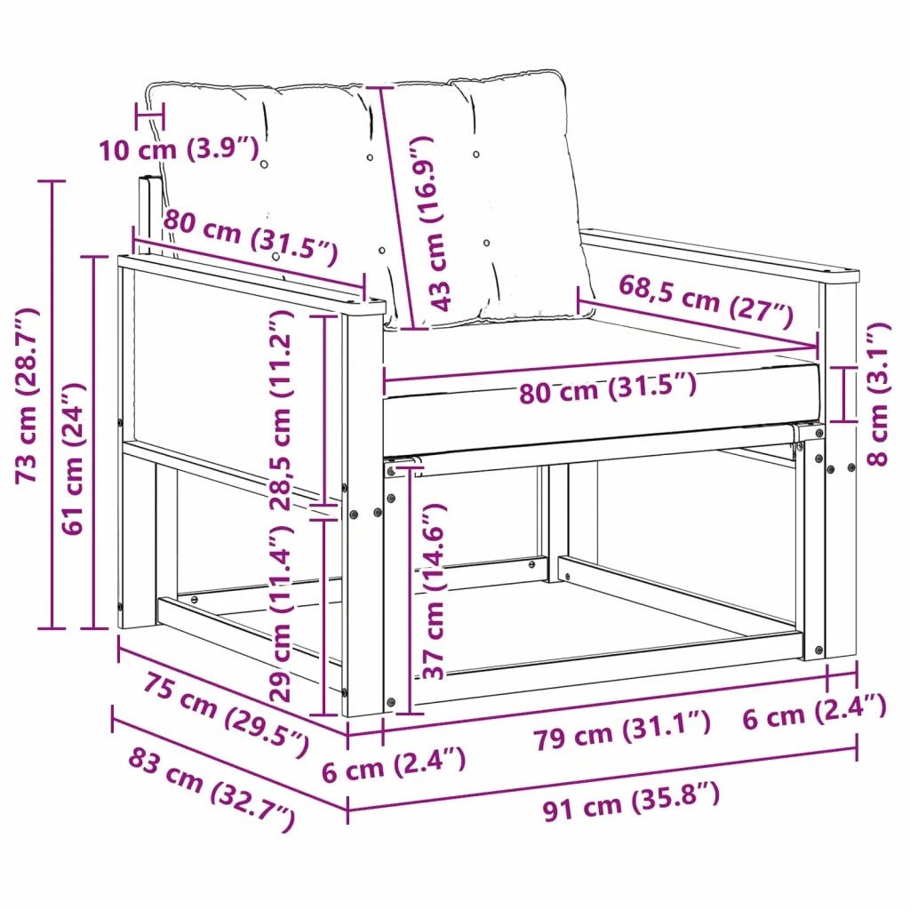 Set di divani da esterno-Sofa da giardino Legno di Acacia Massello e Textilene 226006