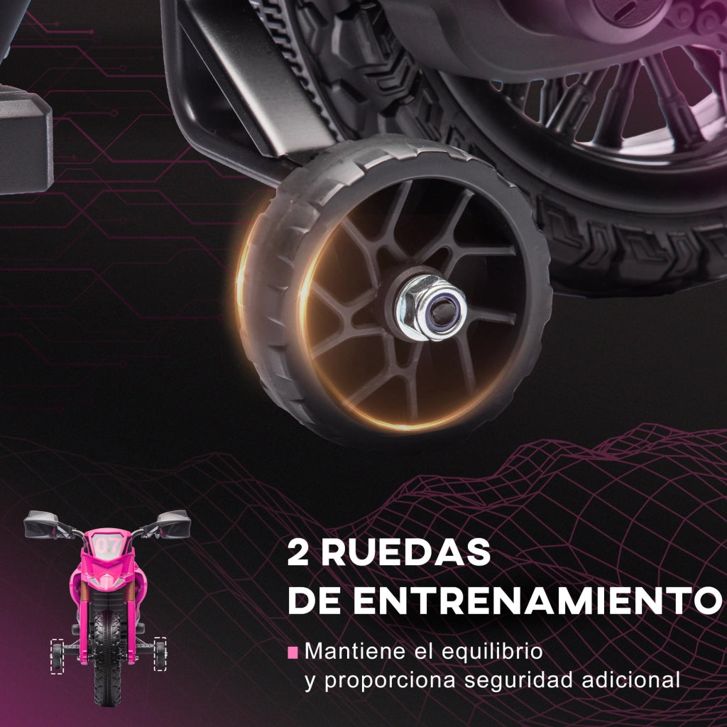 Moto Elettrica Bambini 3+ Anni ¨C Xylo ¨C 12V Rosa con Ruote Ausiliarie