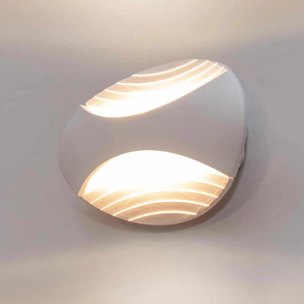 Applique doppio fascio luce LED 6W CCT 3 step da 3000K a 6500K lampada ovale parete muro camera da letto 230V BIANCO