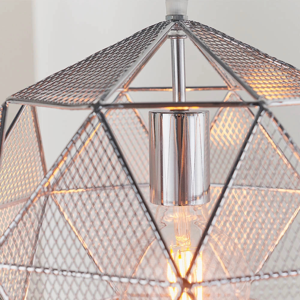 Lampada a sospensione Armour cromata geometrica E27 Endon
