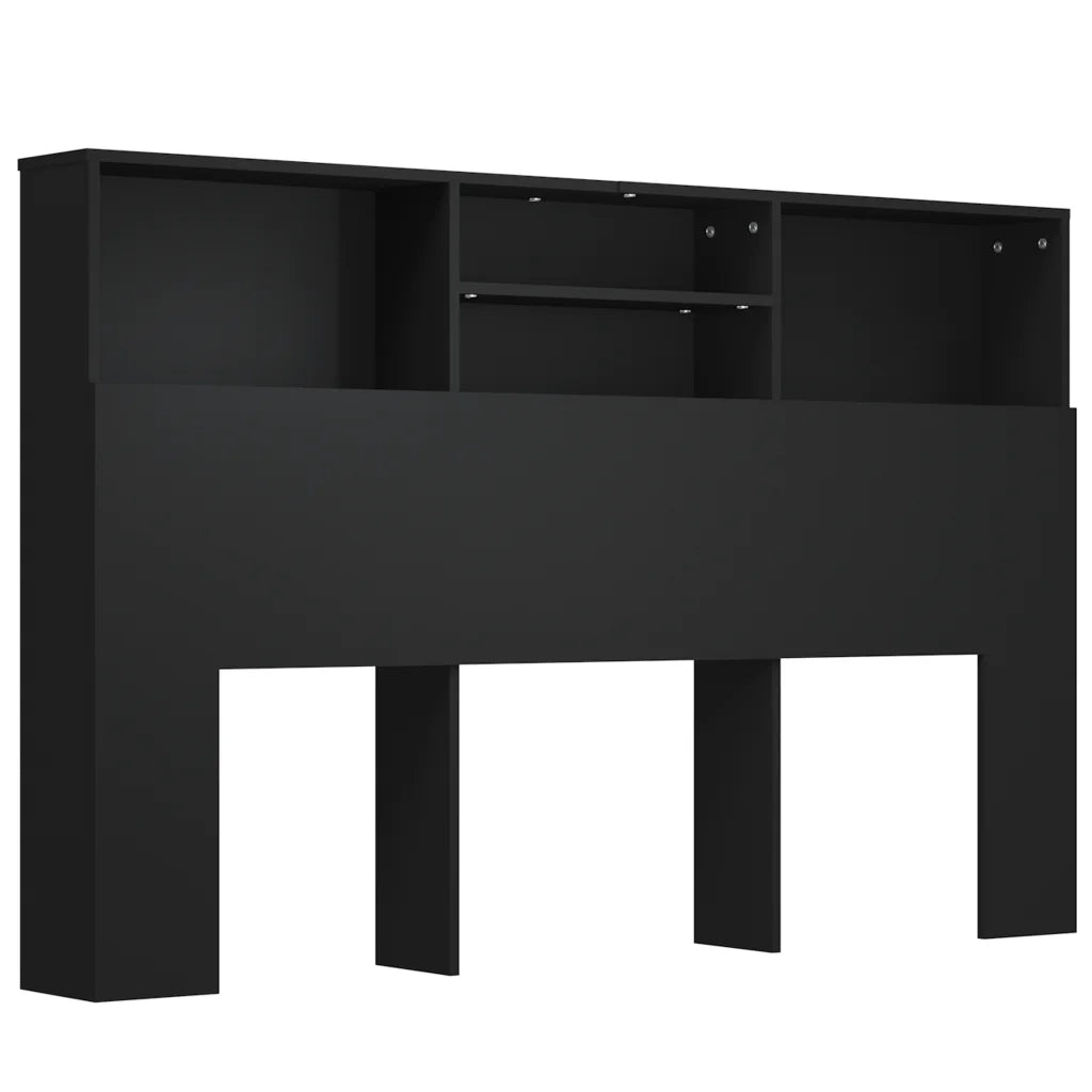 Testiera con Contenitore Nero 160x19x103,5 cm 811872