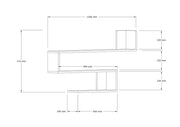 Mensola da parete in legno "Penne" - 120 x 20 x 71 cm - Rovere Zaffiro
