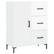 Buffet credenza cassettiera mobiletto mobile contenitore organizer per cucina soggiorno finitura lucida 69,5 x 34 x 90 cm legno ingegnerizzato bianco 02_0030742