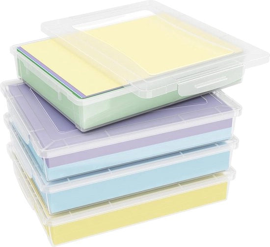 Cassetto multifunzionale in plastica con coperchi chiusi a chiave - archiviazione fogli A4 - organizzazione classe - conservazione attrezzi e documenti