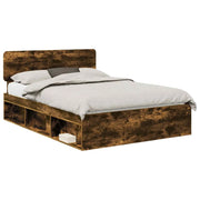 Letto matrimoniale | Letto per adulti | Struttura del letto Rovere fum¨¦ 140 x 190 cm Pino massello