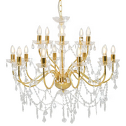Lampadario classico in metallo per soggiorno 80 x 74 cm 15 lampadine E14 design elegante color oro 02_0046419
