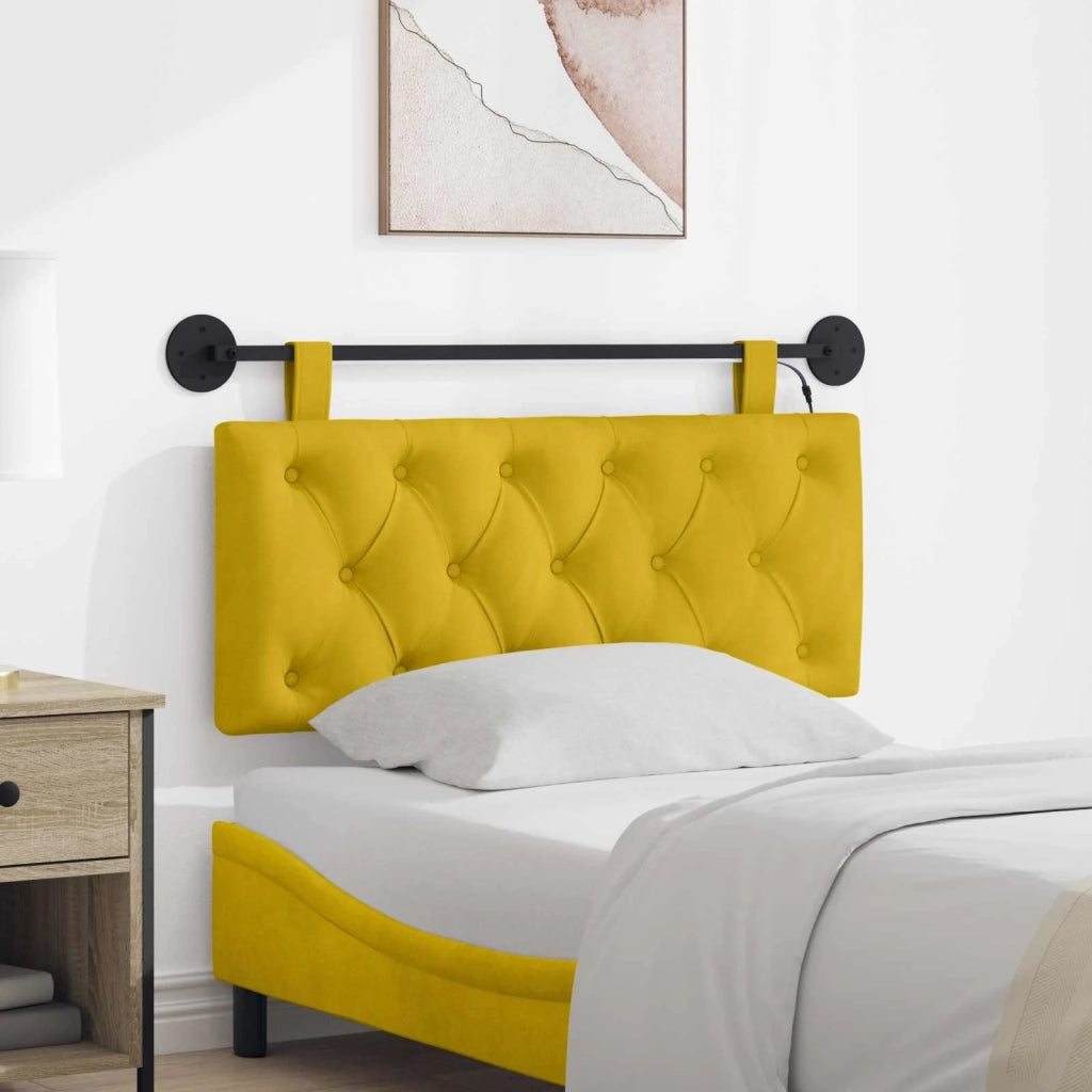 Testiera | Testata sospesa Con luce LED Giallo Velluto