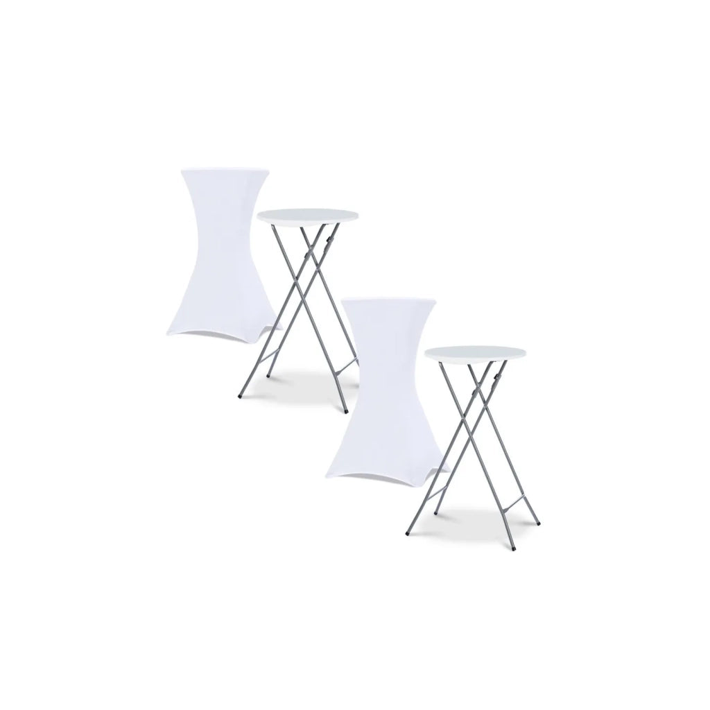 IDMarket - Set di 2 coperture bianche per tavolo pieghevole alto 105 CM