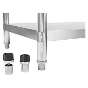 Tavolo da lavoro professionale in acciaio inox gambe regolabili 100 x 60 cm 3614078