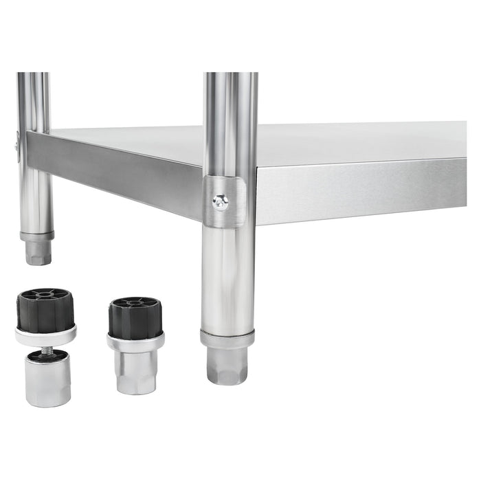Tavolo da lavoro professionale in acciaio inox gambe regolabili 100 x 60 cm 3614078