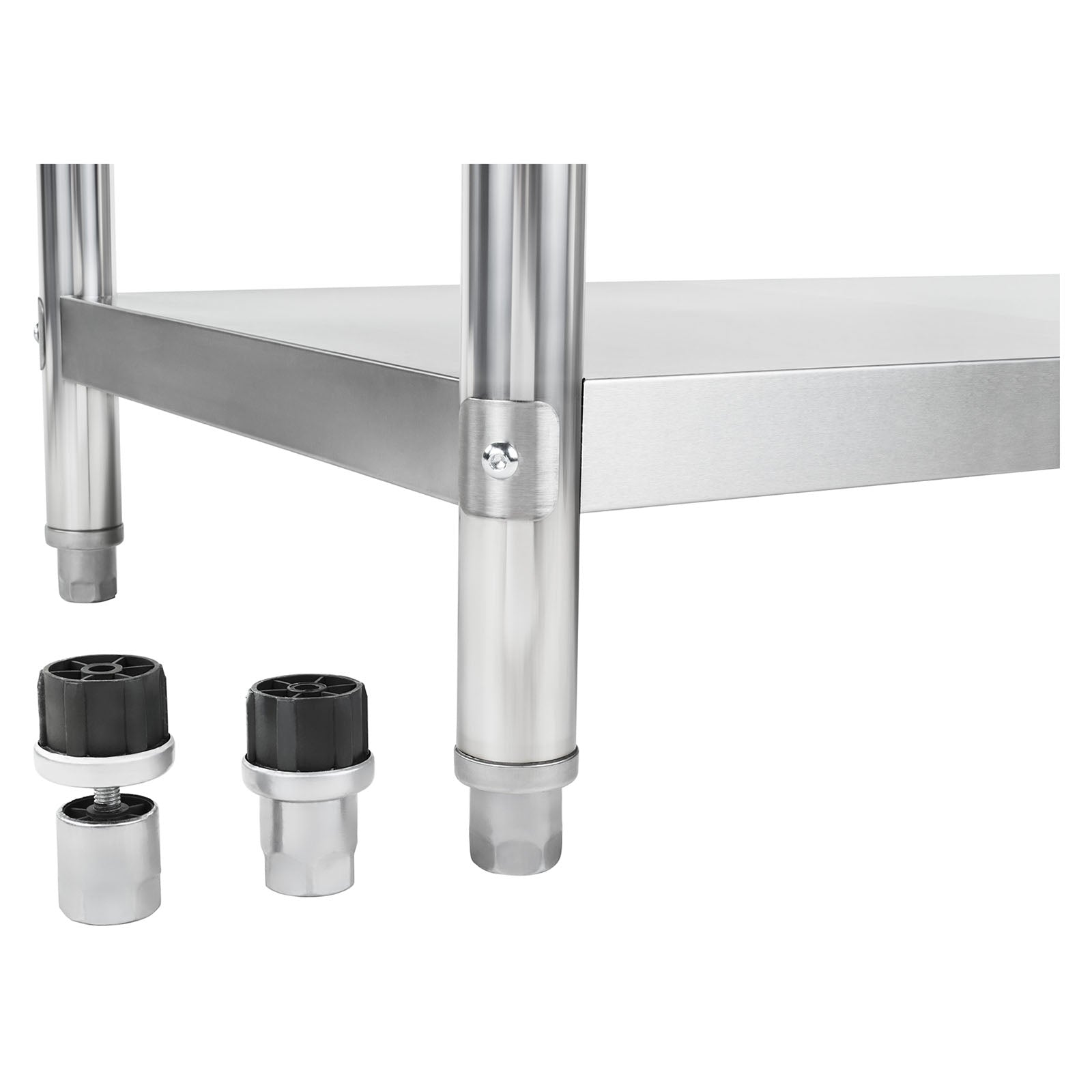 Tavolo da lavoro professionale in acciaio inox gambe regolabili con bordo 100 x 60 cm 3614079/2