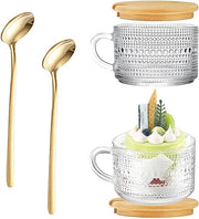 Set di 2 Bicchieri Latte Macchiato Grandi con Coperchio e Cucchiaio - Bicchieri Colazione Vintage per Cappuccino Latte e Altro 

(Nota: ho mantenuto il modello di prodotto e le specifiche tecniche, se presenti)
