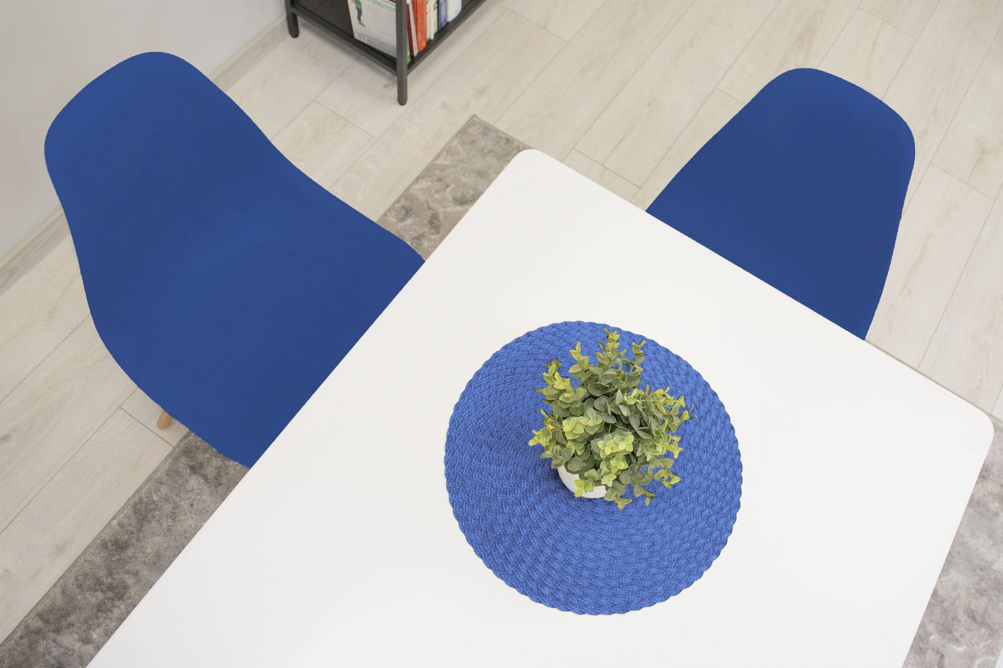 Sedia ergonomica Valora OSAKA con gambe naturali blu per soggiorno x2