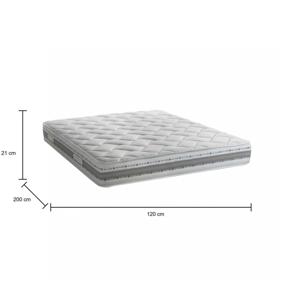 Avanti, Materasso Piazza e Mezza Sfoderabile Made in Italy, 200x120x21h cm Bianco