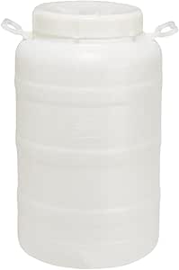 FUSTO CONTENITORE BOCCA LARGA 50 LT. BIANCO PER ALIMENTI CON TAPPO A VITE