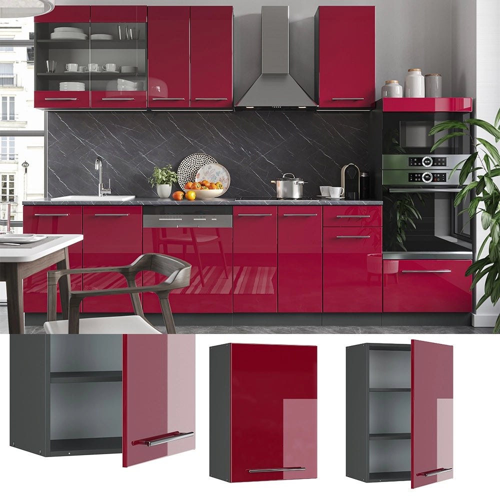 Pensile da cucina Fame-Line Bordeaux lucido/Antracite 50 cm Vicco