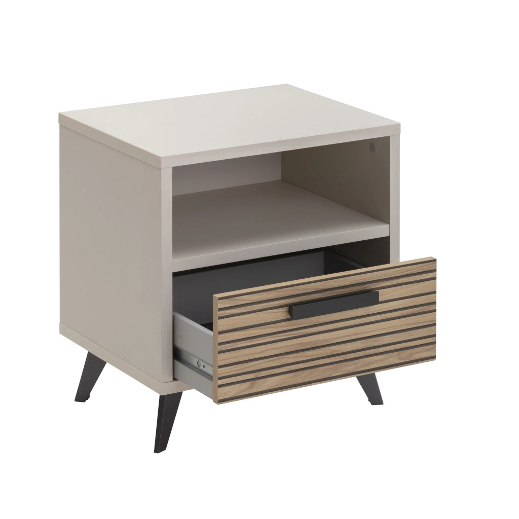 COMODINO BRAVO 51X41XH56CM CASHMERE/RIGATO.