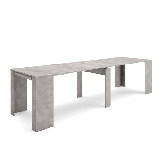Consolle allungabile, 302x90x77cm, Per 14 persone, Tavolo da pranzo, grigio grigio cemento RF2636