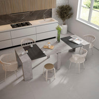 Consolle allungabile, 262x90x77cm, Per 12 persone, Tavolo da pranzo, grigio cemento RF2650