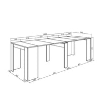 Consolle allungabile, 262x90x77cm, Per 12 persone, Tavolo da pranzo, grigio cemento RF2650