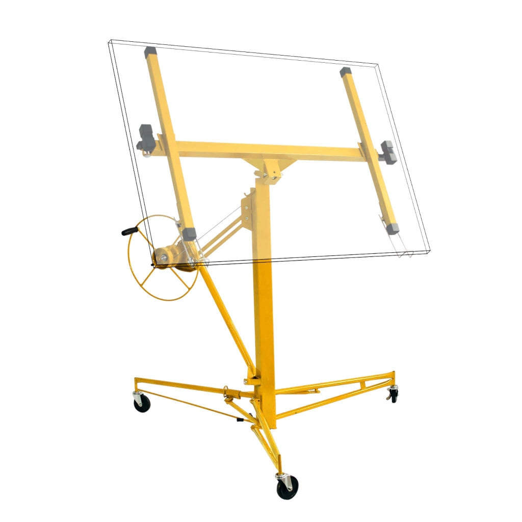 Sollevatore pannelli cartongesso max 68kg, altezza 188-487cm, Carrello Alzapannelli Alzalastre