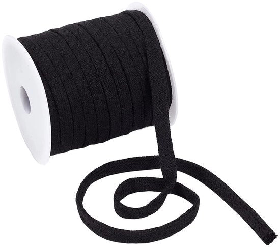 Corda di tessuto 25m - 8mm - Spille in plastica - Corda in cotone piana - Alternativa duratura - Adatto per abbigliamento