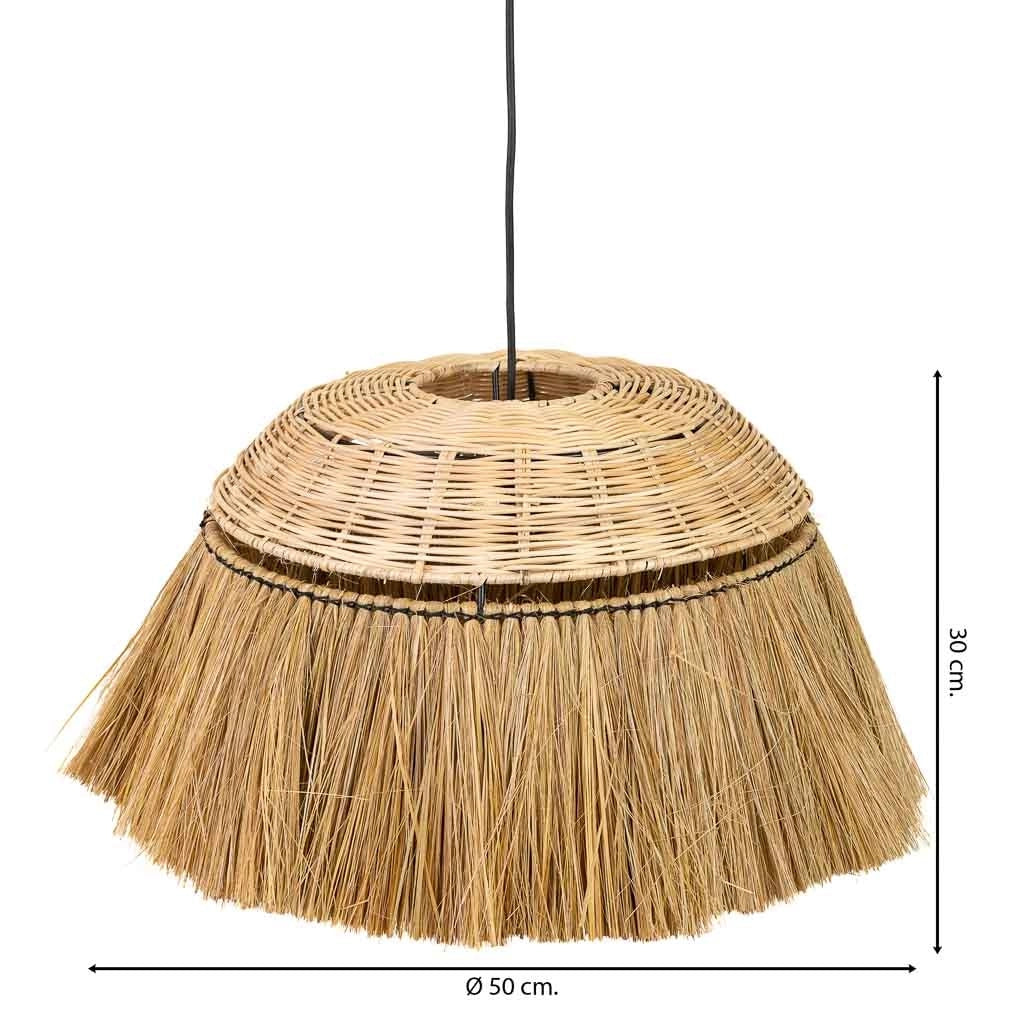 Plafoniera fibra naturale marrone 50x50