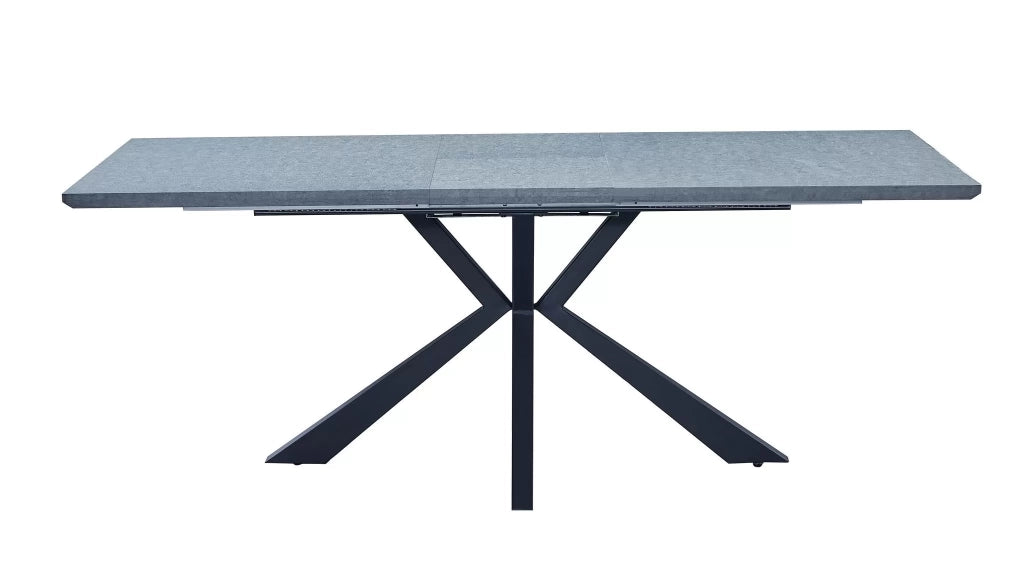 Tavolo moderno allungabile piano impiallacciato cemento 160x90x78 - Mobili 2G